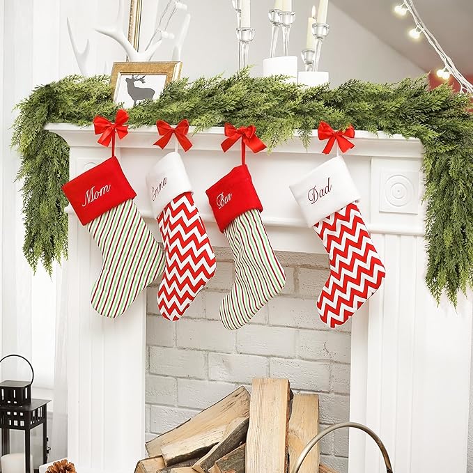 6FT Christmas Garland Cedar Garland Real Touch Faux Greenery Cypress Garlands for Mantle,Table,Wall,Christmas Decorations Indoor Outdoor