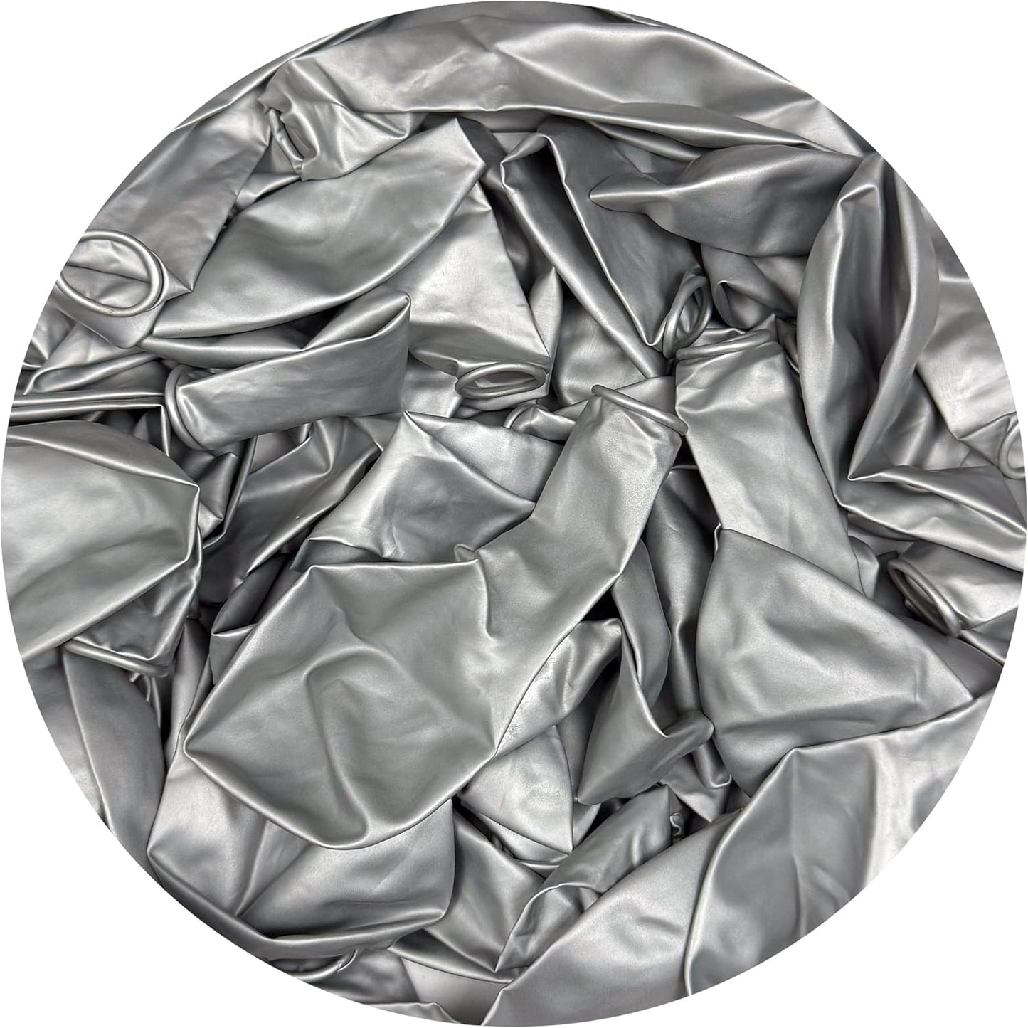 Silver Balloons 50 Pack, 12 Inch Metallic Silver Balloons For Birthdays, Weddings, Baby Showers, Holidays