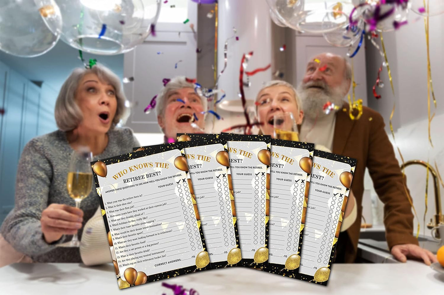 Retirement Party Games - Who Knows The Retiree Best Retirement Games - 30 Game Cards – Retirement Party Favors Supplies Decorations (01)