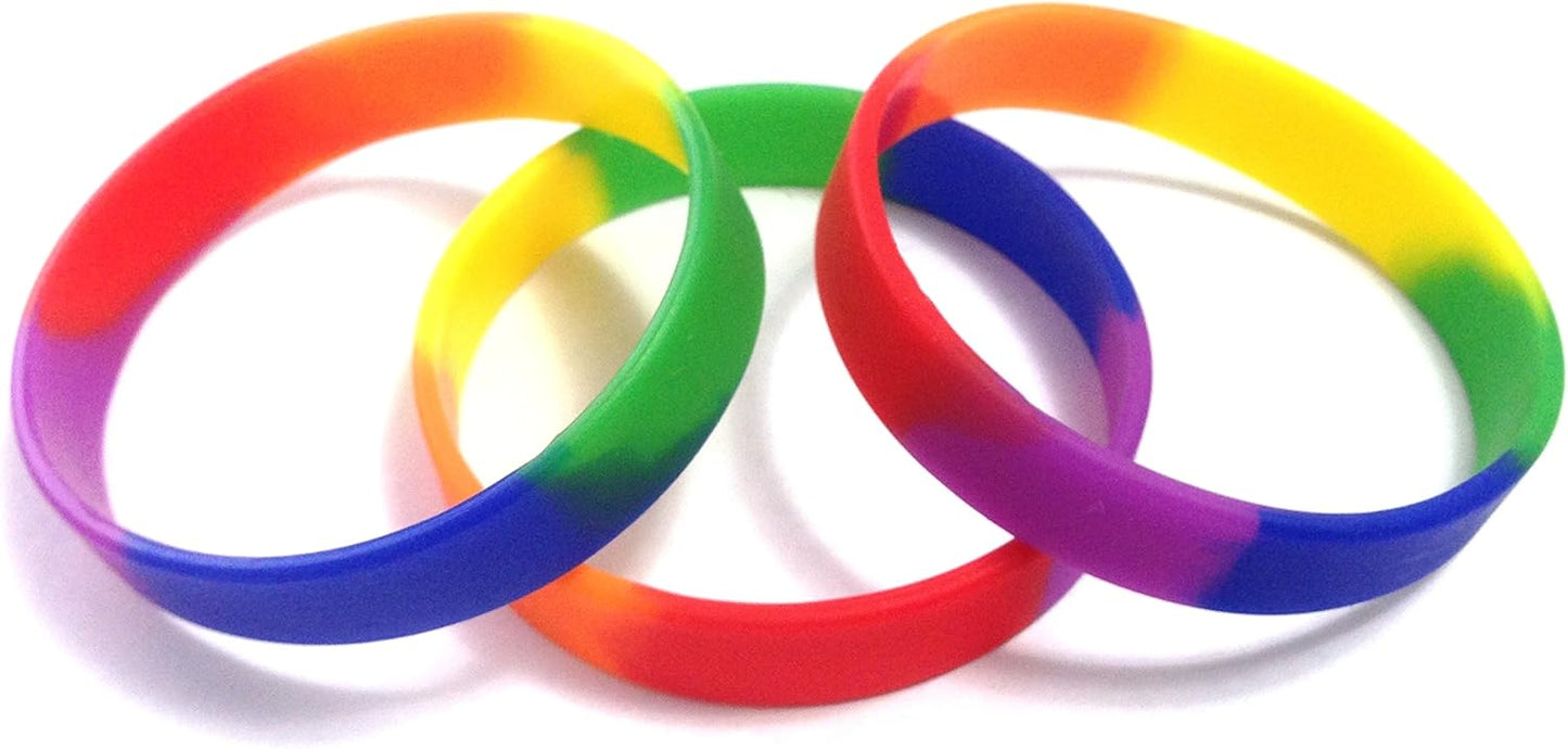 TheAwristocrat 1 Dozen (12) Multi-Pack Blank Rubber Wristbands Silicone Bracelets - Select from a Variety of Colors