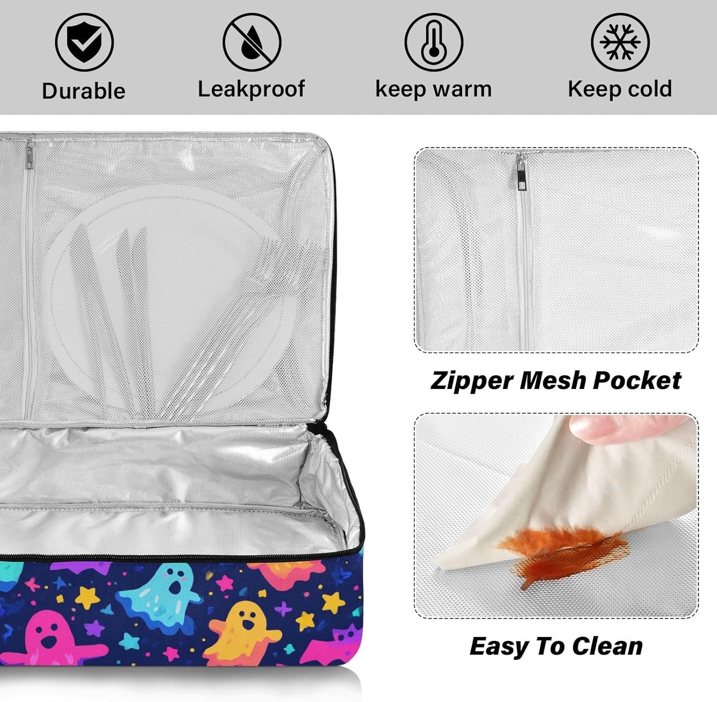 Casserole Carriers for Hot or Cold Food Reusable Casserole Dish Carrier Insulated Thermal Large Capacity Durable Perfect for Party Camping Family Gatherings Yellow Fish
