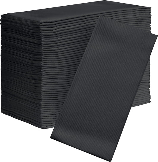 American Homestead Paper Napkins – Disposable Linen-Like Dinner Napkins for Weddings, Parties & Restaurants – 15.75" x 15.75" Black, 100 Count Bulk Pack