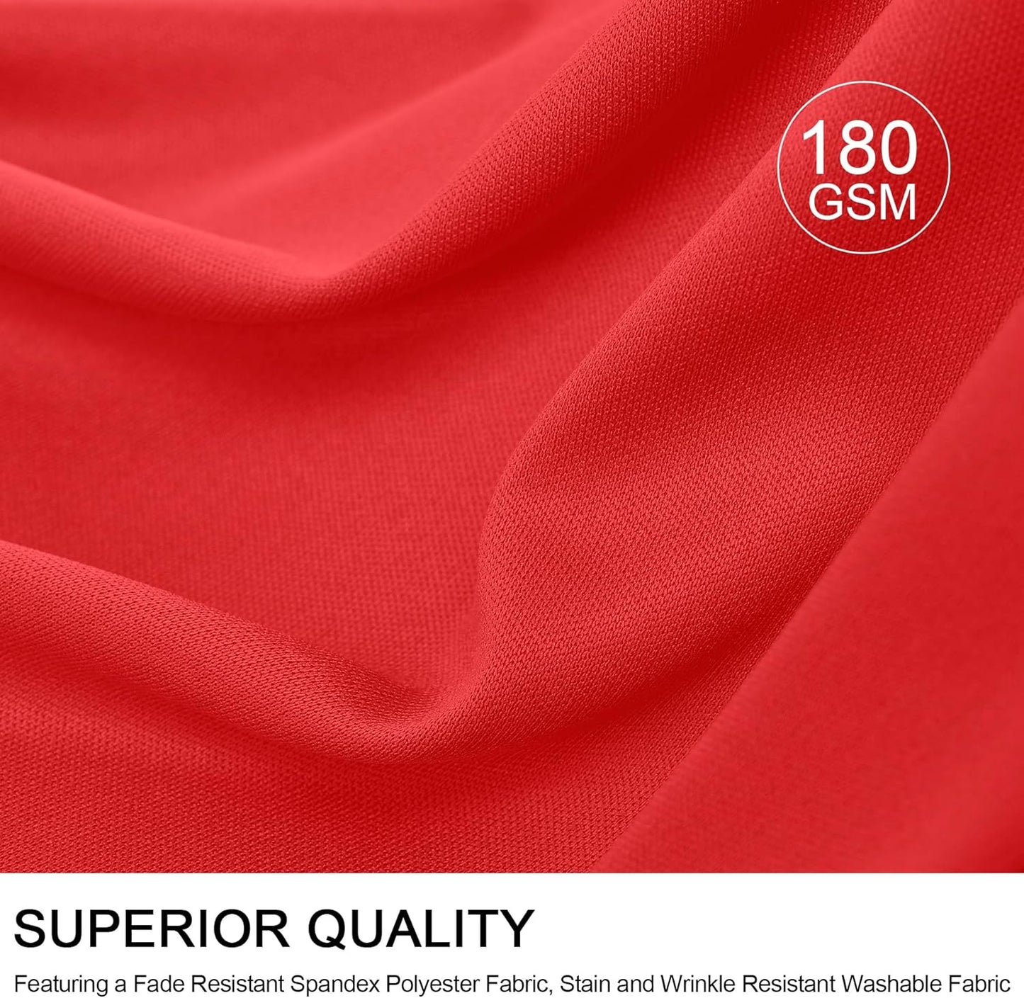 Outpain 8ft Spandex Table Cloth for Standard Folding Tables-4Pack Red Table Cloth Table Protector for Party, Wedding, Cocktail, Banquet, Festival