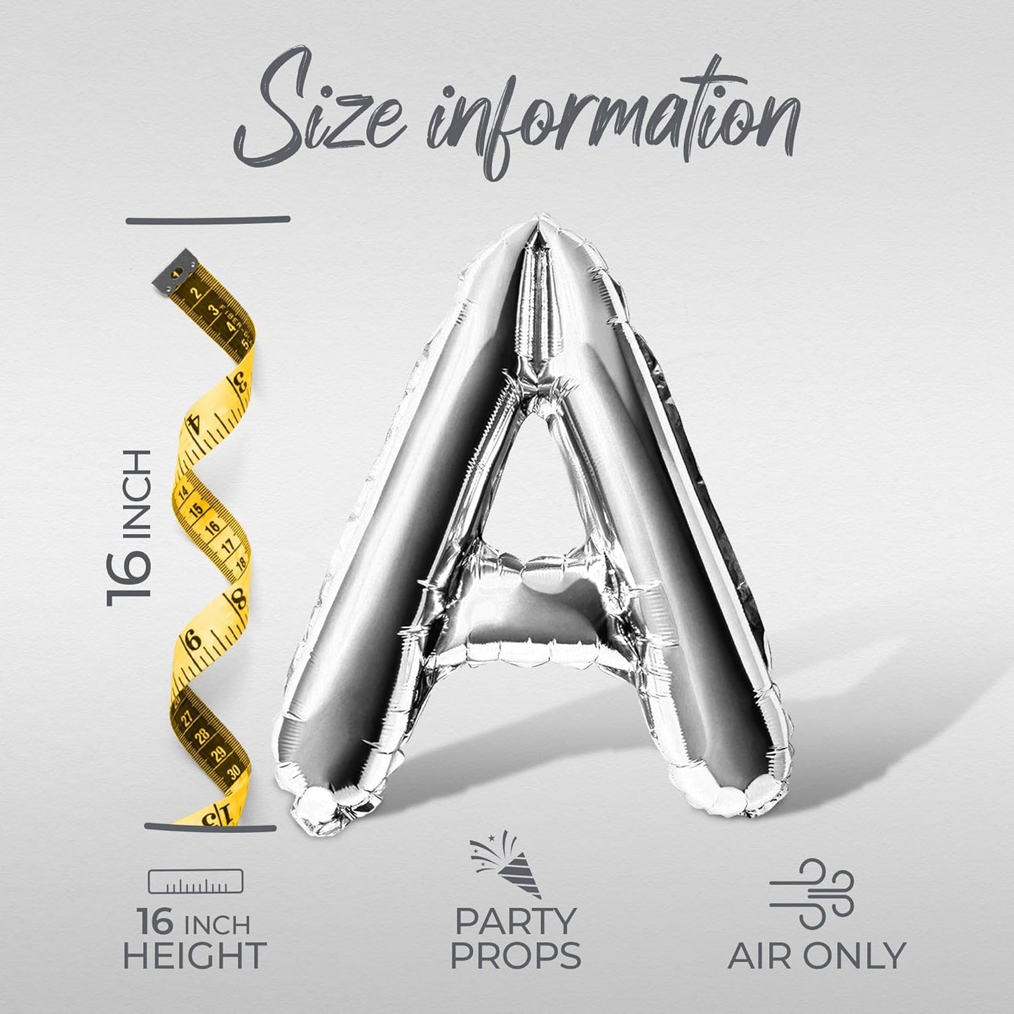 Letter Balloons - MARGS AND MATRIMONY 16" Inch Alphabet Letters Foil Mylar Balloon Bachelorette Party Banner (Silver)