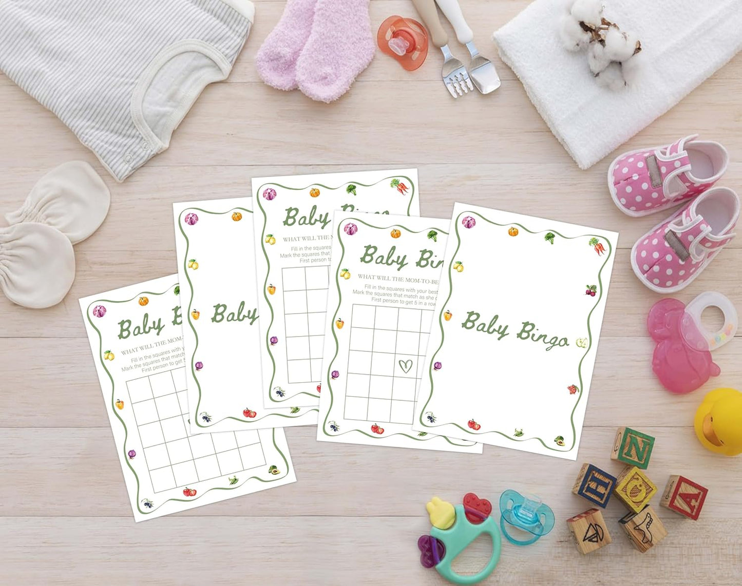 Baby Shower Bingo Game for 30 Guests with 30 Game Cards, Baby Shower Supplies & Decorations (DV41)