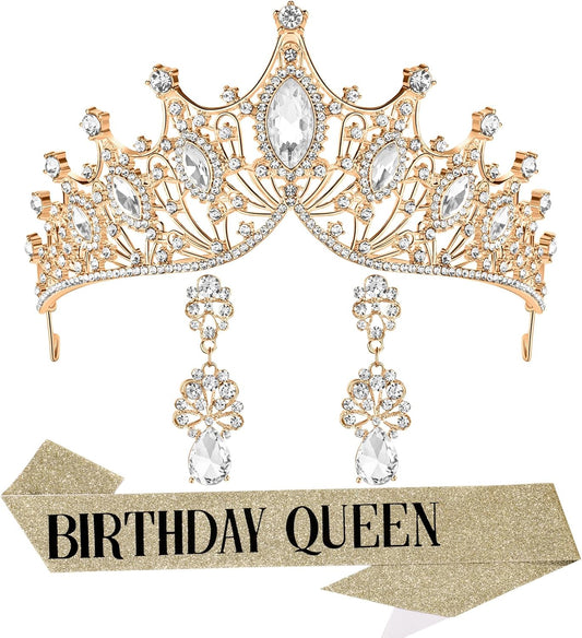 princess tiara，birthday princess gold crown for women，prom queen sash and tiara set， gothic tiaras，belle girl aurora crowns， princess adult woman, black swan