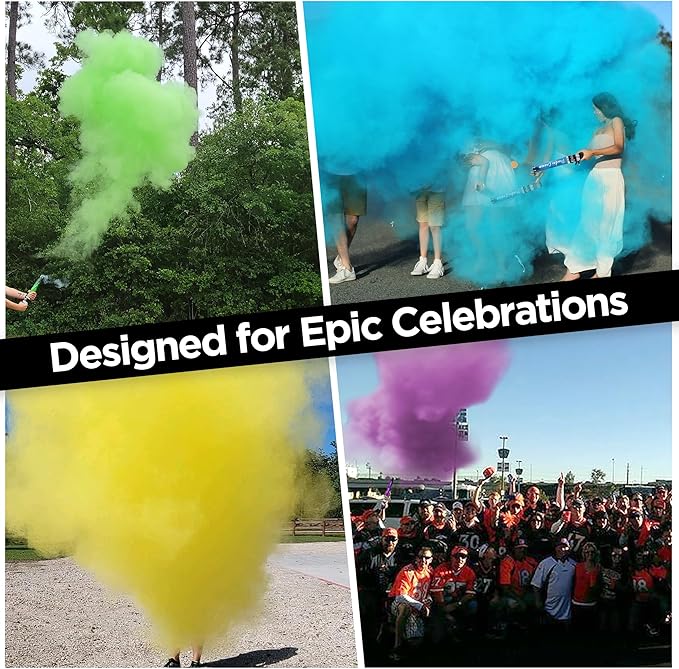 Blaise Pyro & Party Powder Poppers - Colorful Cannons for Birthdays, Weddings, Anniversaries, & More – Designed to Break Down Naturally, Easy to Use for Photoshoots & Celebrations - 16", 4 Pack, Blue