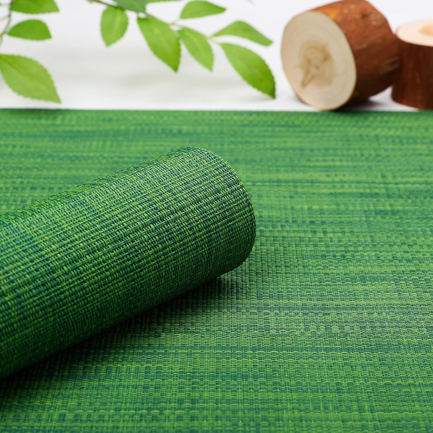 Myir JUN Table Runner, Vinyl Table Runner Indoor 55 Inch Long Arbitrarily Cropped Runner for Table Heatproof for Home Party (Dark Green, 12 x 55 inch)