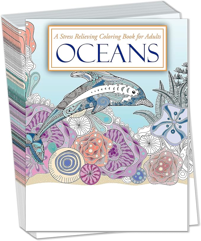 ZOCO Oceans Coloring Books – 25 Bulk Pack – Relaxation Gifts for Adults, Seniors & Teens – Great for Wellness Programs, Group Activities & Assisted Living