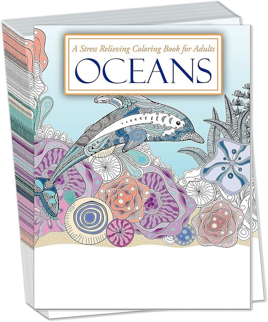ZOCO Oceans Coloring Books – 25 Bulk Pack – Relaxation Gifts for Adults, Seniors & Teens – Great for Wellness Programs, Group Activities & Assisted Living