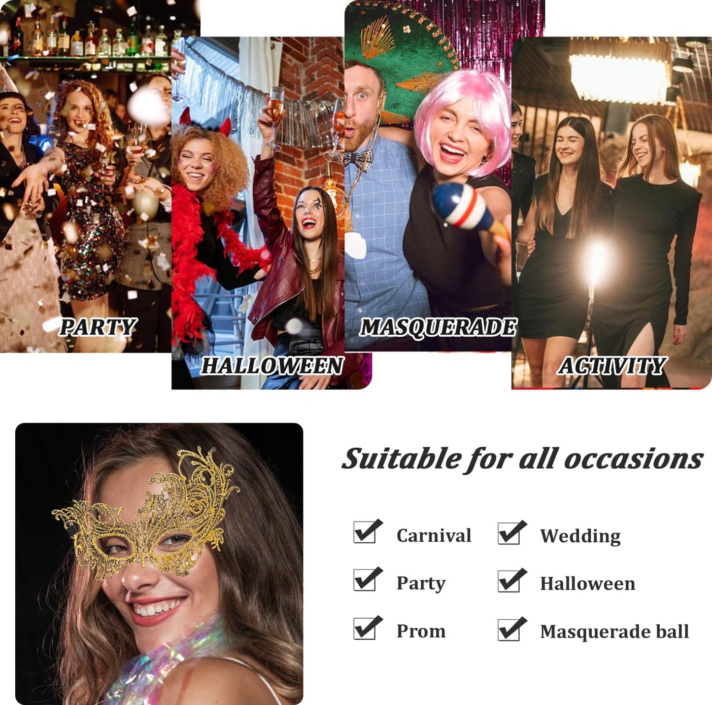 3 Pcs Adult Masquerade Mask Mysterious Fun Lace Masks for Couples Women Man Lace Headpiece Disguise for Costumes