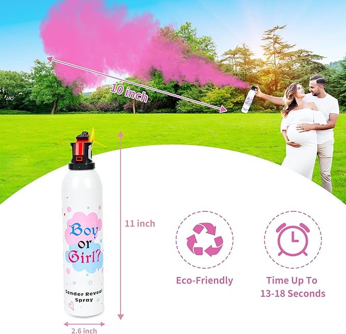 Baby Gender Reveal Fire Extinguisher; Colorful Smoke Powder Spray; 100% Safe and Eco-Friendly Gender Reveal Party Idea (300g pink 2pcs)