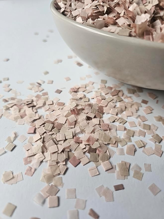 Soft Blush Champagne Peach Ivory Confetti Biodegradable Tissue Paper Flower Basket Aisle Decorations Decor (75g/2oz)