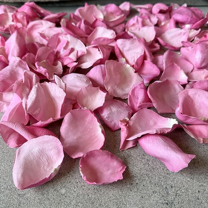 Rose Petals for Wedding Decoration, Bridal Toss, and Aisles, 10 cups, Use within 1 month (Pink)