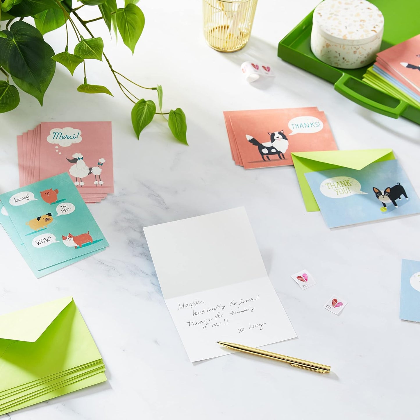 Hallmark Thank You Cards Assortment, Cute Dogs (48 Cards and Envelopes)
