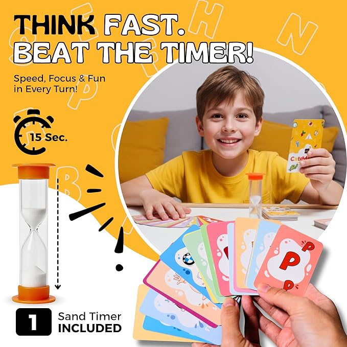 Catematch! Card Game - Categories Matching Game for Children & Adults – Original and Fun Party Game Ideal for Family Game Night, Traveling – Easy Gameplay for All Ages – Includes Hourglass Timer