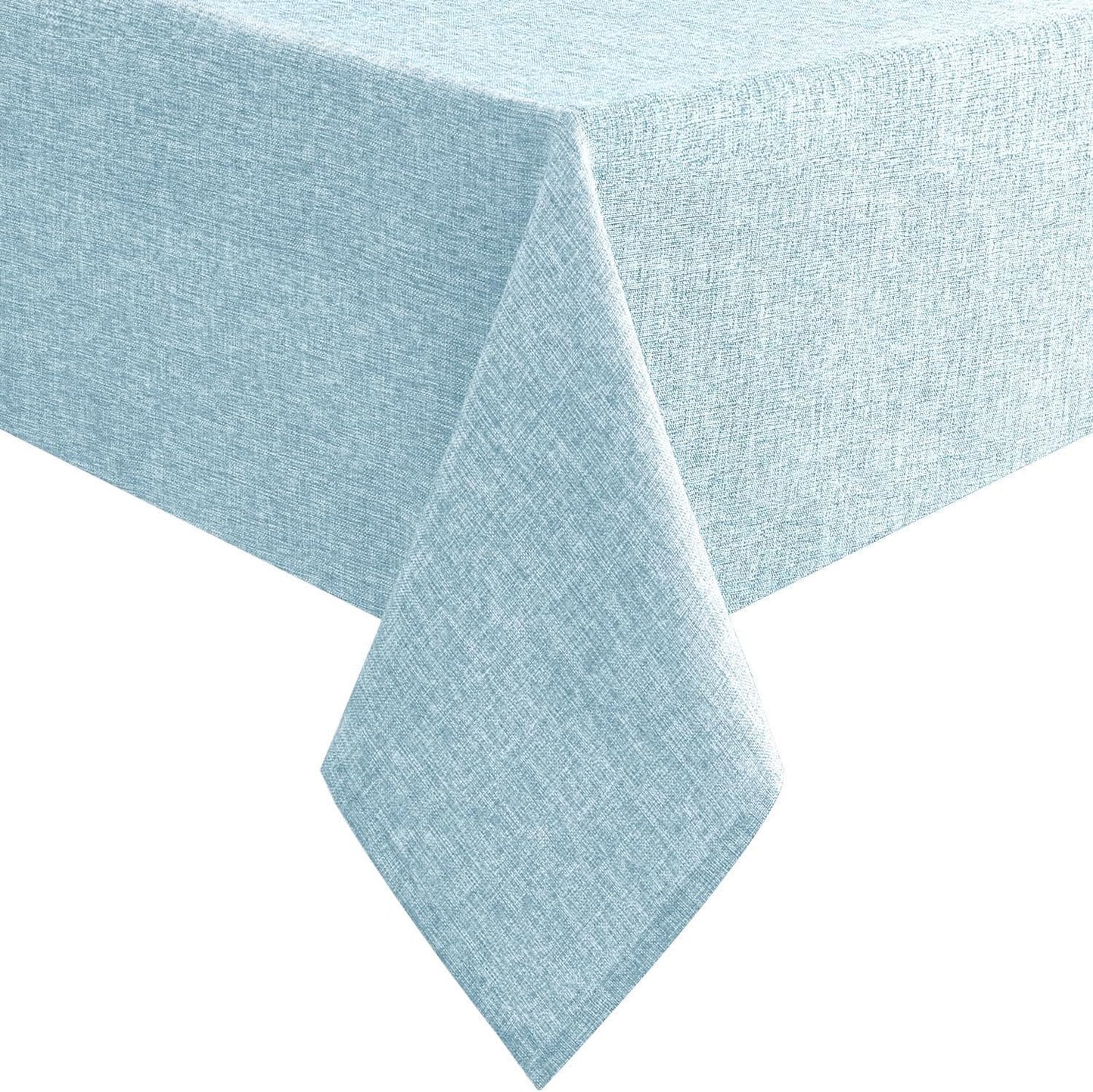Hiasan Faux Linen Rectangle Tablecloth - Wrinkle and Stain Resistant Washable Table Cloth for Kitchen Dining Room Holiday Table Cover for Dinner, Lux Slate Blue, 54 x 120 Inch