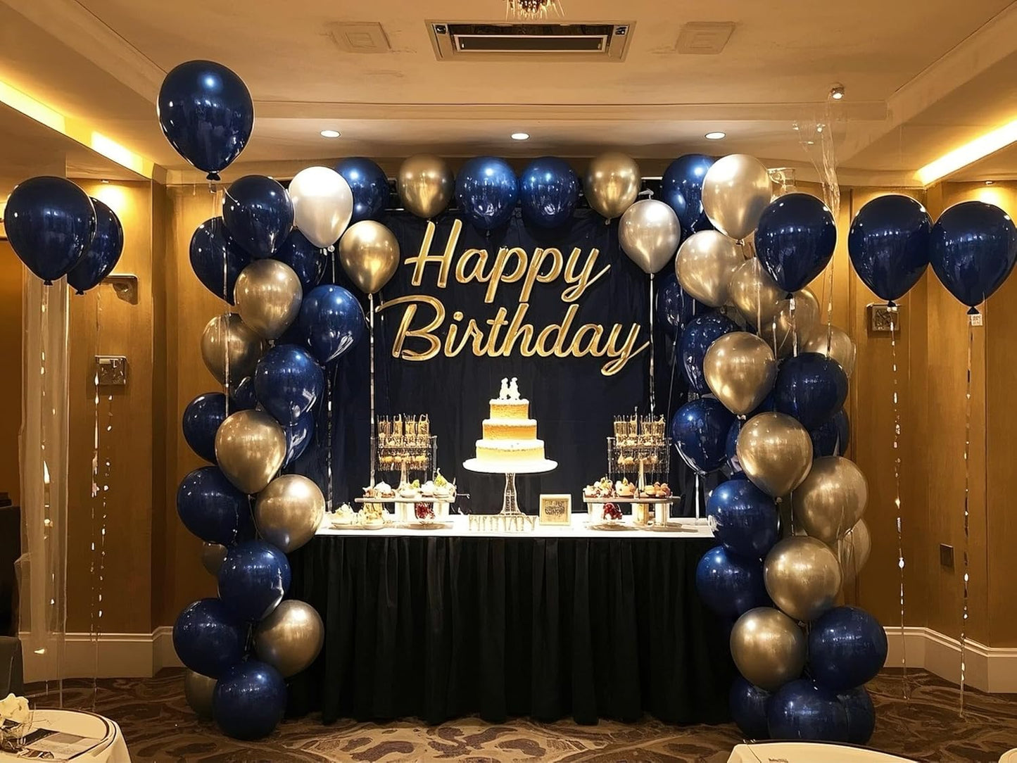 Navy Blue Balloons 145pcs Different Sizes 5in 10in 12in 18in Dark Blue Round Latex Balloon Arch Kit Garland for Graduation Wedding Baby Shower Birthday Party Decoration