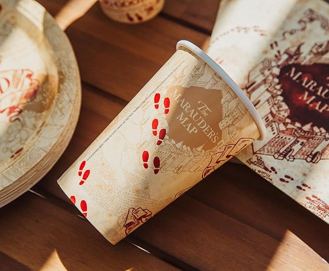 Silver Buffalo Harry Potter Mischief Managed 60 Pack Partyware Disposable Paper Plates, Napkins, and Cups