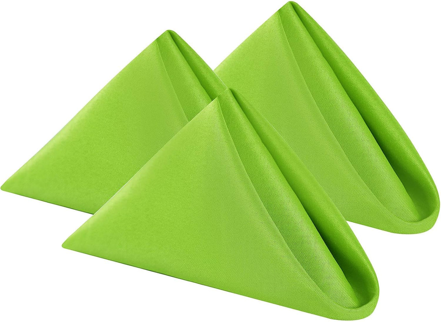Cloth Napkins 17x17 inch Washable Polyester Dinner Napkins Soft Table Napkins for Wedding Party Dining Banquet(Apple Green,25PCS)