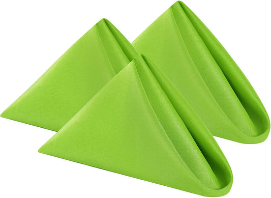 Cupuamon Cloth Napkins 20x20 inch Washable Polyester Dinner Napkins Soft Table Napkins for Wedding Party Dining Banquet(Apple Green,12PCS)