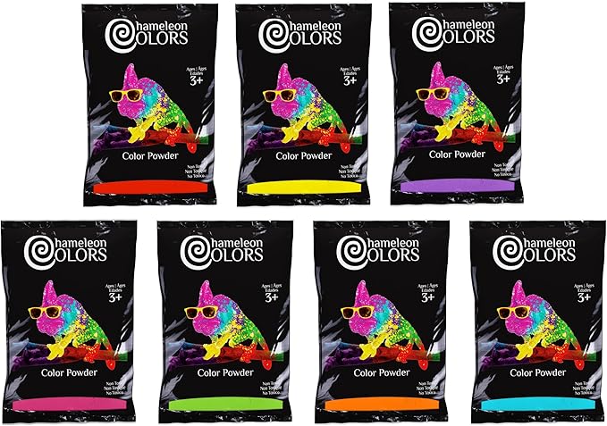 Chameleon Colors Color Powder, 1 lb Bags (7 Pack), Rainbow Set, Holi Festival, Color Run, Gender Reveal