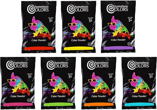 Chameleon Colors Color Powder, 1 lb Bags (7 Pack), Rainbow Set, Holi Festival, Color Run, Gender Reveal