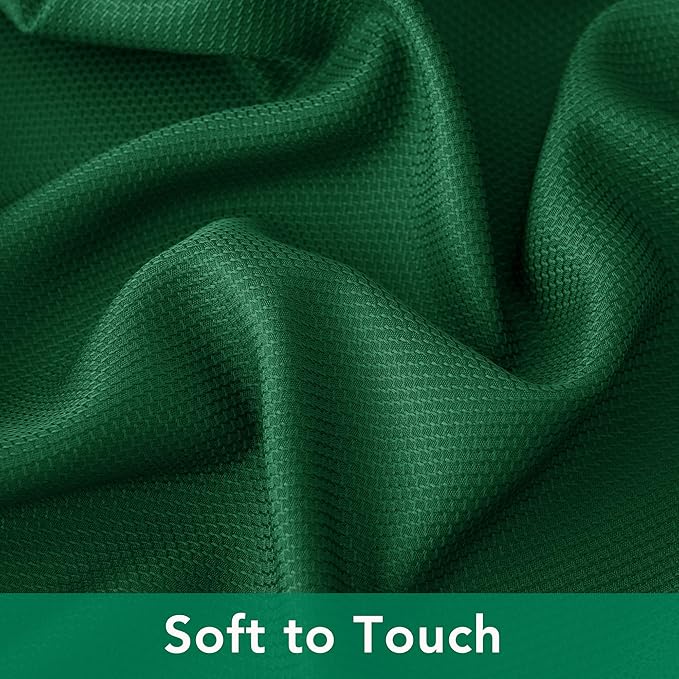 Biscaynebay Textured Fabric Round Christmas Tablecloths 70", Hunter Green Water Resistant Spill Proof Tablecloths for Dining, Kitchen, Wedding, Parties Machine Washable