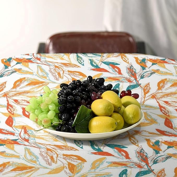YCness Thanksgiving Fallen Leaves Tablecloth, Fall Autumn Watercolor Seasonal Colorful Maple Table Decor for Home Bedroom Kitchen Dinner Table Cover 55x75 Rectangle