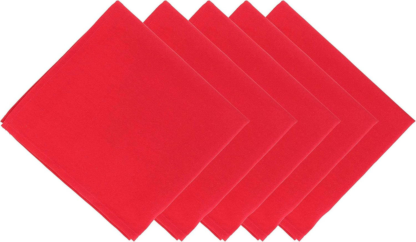 Arkwright Restaurant Cloth Napkins - (Pack of 25) Spun Polyester Dinner Napkin with Hemmed Edges - Ideal for Dinner, Wedding, Party, Banquet, Kitchen, 20 x 20 in, Red