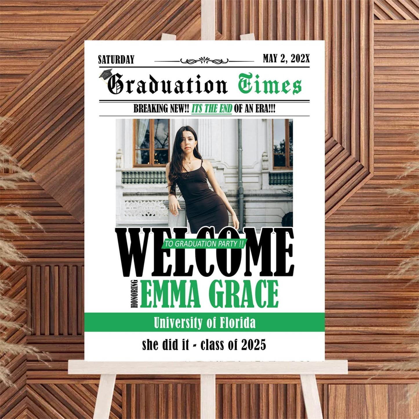 Personalized 2025 Graduation Party Welcome Sign, Minimalist Grads Decor, Class of 2025 Graduation Party Poster, Custom Graduation Party Sign, Congrats Grad Decorations Design 4