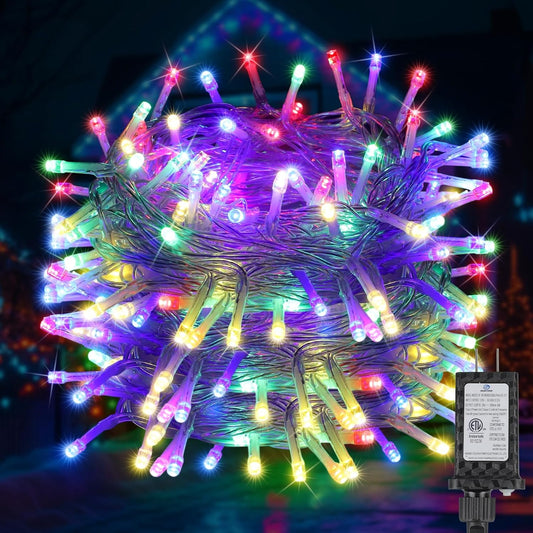 200FT 600LED Christmas Lights Plug in,Outdoor Indoor Fairy Lights with Timer and 8 Modes,Christmas Tree Lights for Garden Party Wedding Christmas Decoration(Multi-Color