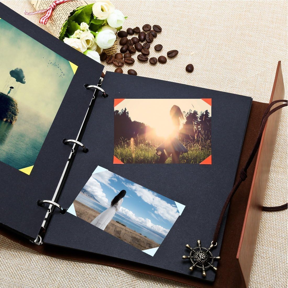 ThxMadam Scrapbooking Black Paper 21x15CM,20 Sheets Extra Refill Pages Photo Book Blank Paper for Scrapbook Photo Album Guest Book Memory Notebook 8.66" x 7.08" (22x18CM) for Album Small