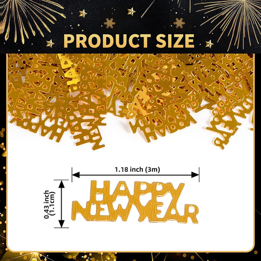 500 Pcs New Year Confetti, Gold 2026 Table Shiny Confetti Glitter for Happy New Year Decorations 2026 New Years Eve Table Decorations