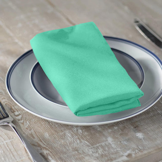 LA Linen 10-Pack Poly Poplin Napkin, Soft Cloth Napkins, Washable Reusable Napkins, Stain and Wrinkle Resistance Table Napkins for Dinner, Wedding, Parties, 17 by 17-Inch, Mint