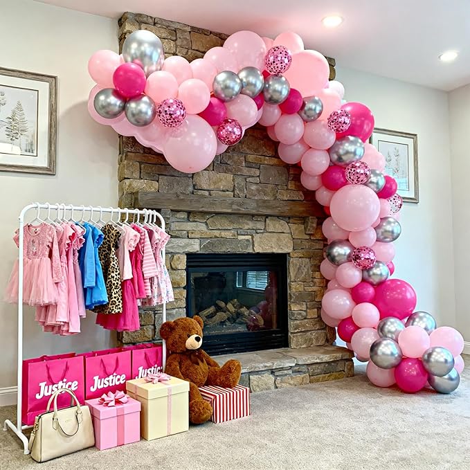Patimate Pastel Pink Balloons - 150pcs 5 Inch Light Pink Latex Party Balloons for Girls Women Wedding Bridal Baby Shower Gender Reveal Graduation Engagement Birthday Party Decorations