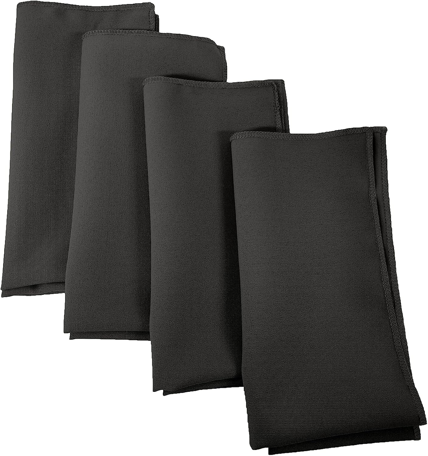 LA Linen 4-Pack Poly Blend Napkin - Soft Cloth Napkins - Washable Reusable Napkins - Stain and Wrinkle Resistance – Dinner Napkins – Wedding Napkins – Napkins for Parties - 18x18 - Charcoal