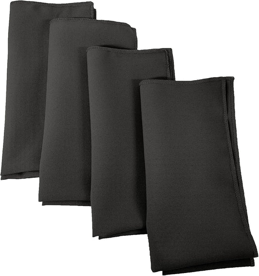 LA Linen 4-Pack Poly Blend Napkin - Soft Cloth Napkins - Washable Reusable Napkins - Stain and Wrinkle Resistance – Dinner Napkins – Wedding Napkins – Napkins for Parties - 18x18 - Charcoal