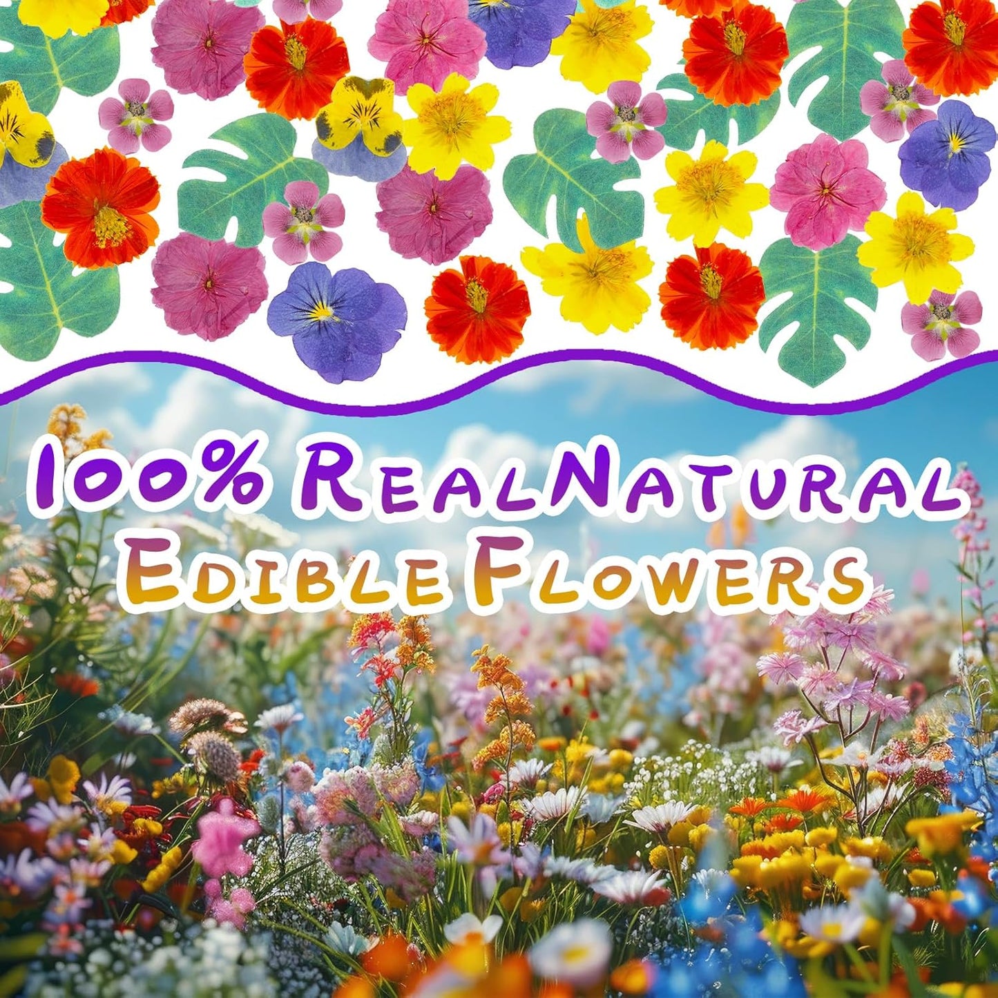 60 PCS Real Edible Flower Tropical Cupcakes Cake Decoration, Hibiscus Flowers Turtle Back Leaves Cartoon Birthday Cake Toppers -Hawaiian Series Theme Wedding, Party, Cocktails