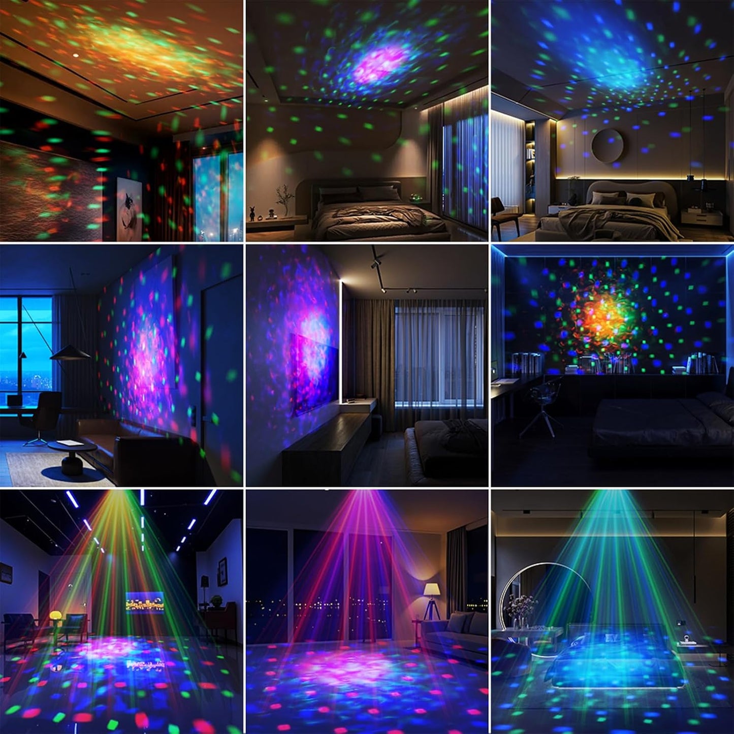 Party Disco Strobe Ocean Star Projector - Sound-Activated DJ Dance Light with Remote Control, Suitable for Parties, Bars, Birthdays, Weddings, KTV, Christmas & Halloween Dancing Décor