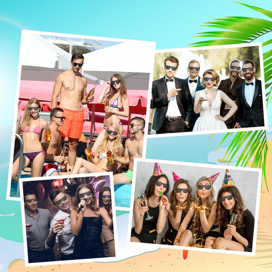 ASTARON Black Sunglasses Bulk, 6/12/24/48 Pack Sunglasses Party Favors for Summer Beach Pool Birthday Wedding Party Supplies