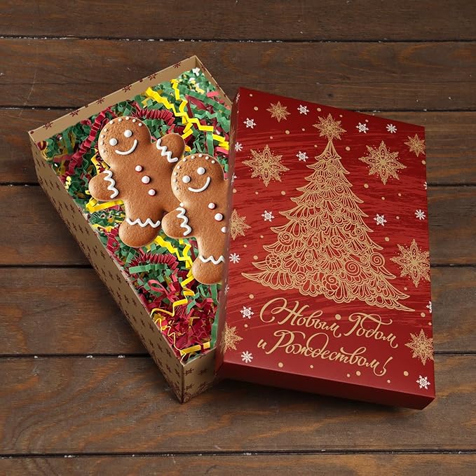 Red Green Gold Crinkle Cut Paper Shred Filler, 2 LB Basket Filler Shredded Paper, Confetti Stuffing for Basket Filling, Mother's Day, Birthdays, Weddings, DIY Gift Wrapping, Stuffer Party Supplies