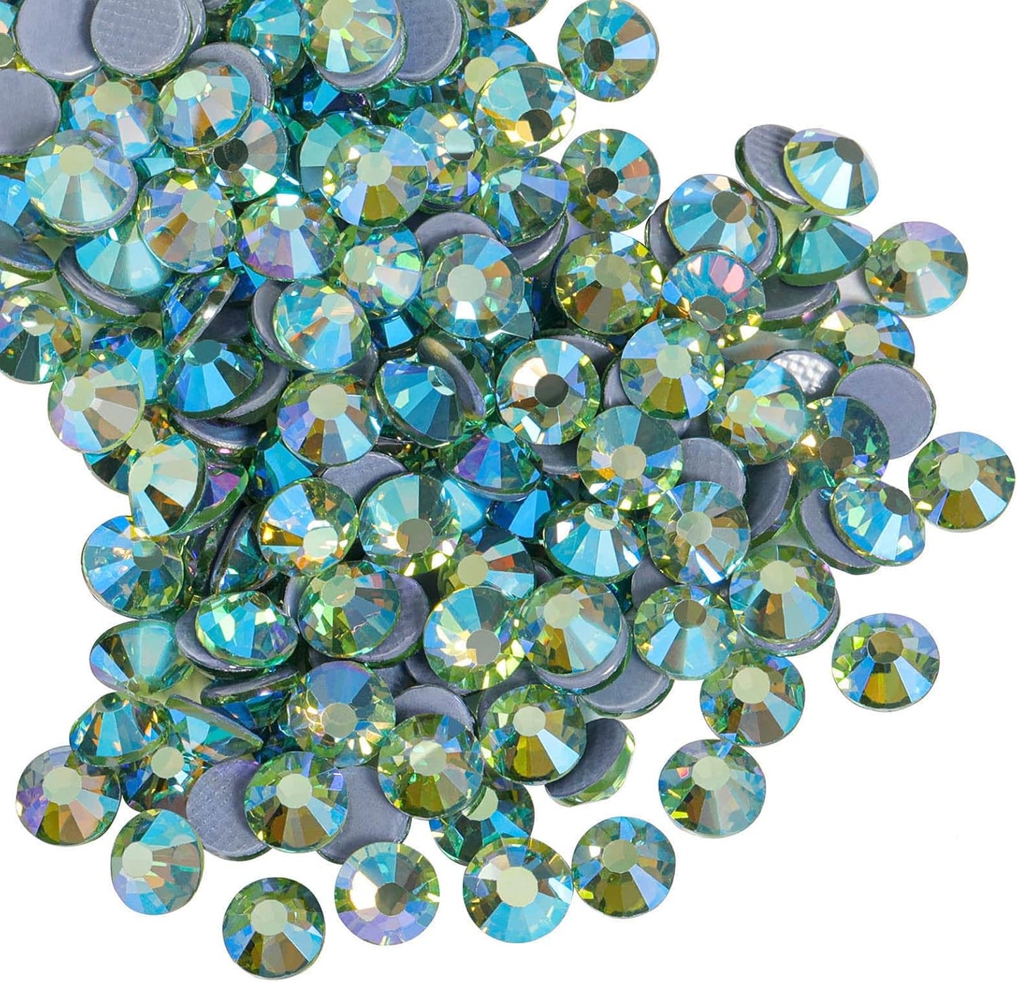 Beadsland Hotfix Rhinestones, 1440pcs Flatback Crystal Rhinestones for Crafts Clothes DIY Decorations,Peridot AB, SS12, 3.0-3.2mm