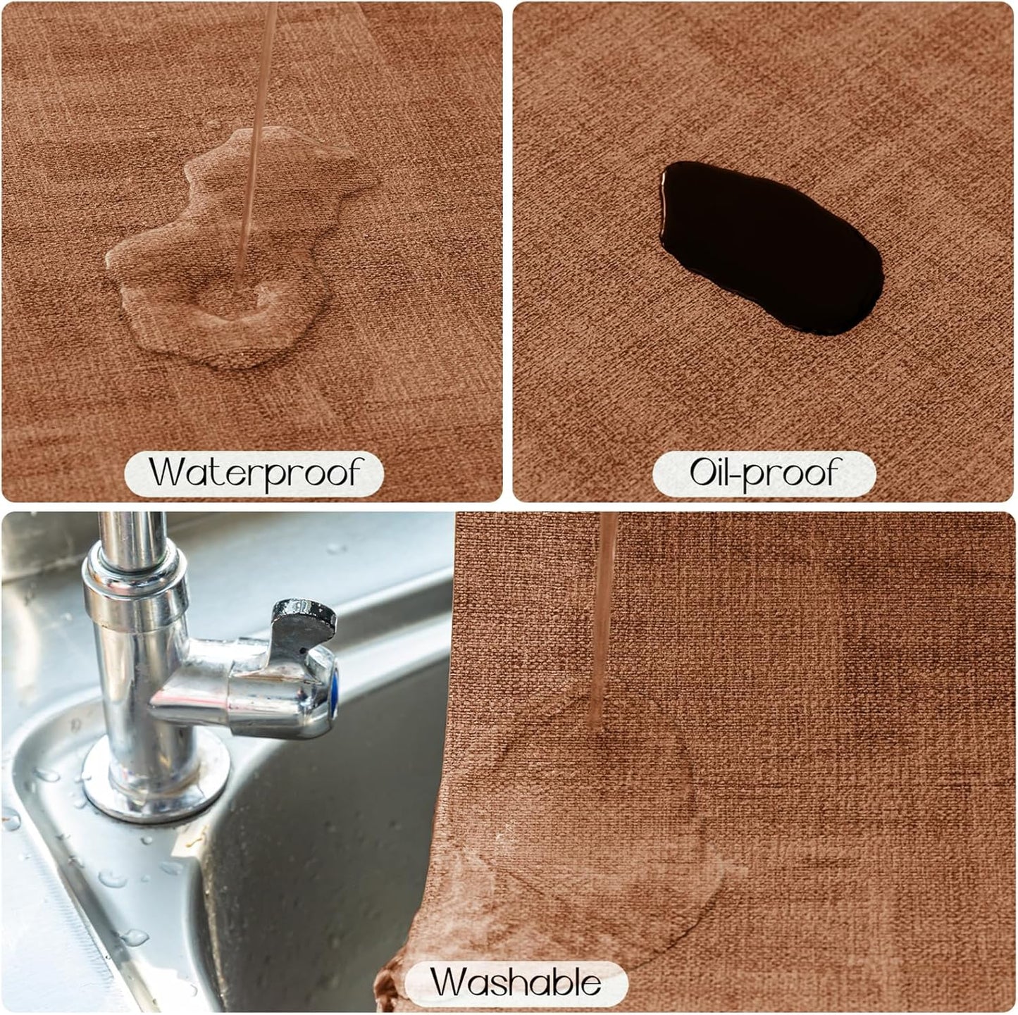 Romanstile Reversible Vinyl Placemats Set of 4, Faux Leather 100% Waterproof Oil-Proof Wipeable Place Mats, Heat Resistant Dual Sided Table Mats for Kitchen/Dining/Party (Grey Orange, 12 x 17 Inch)