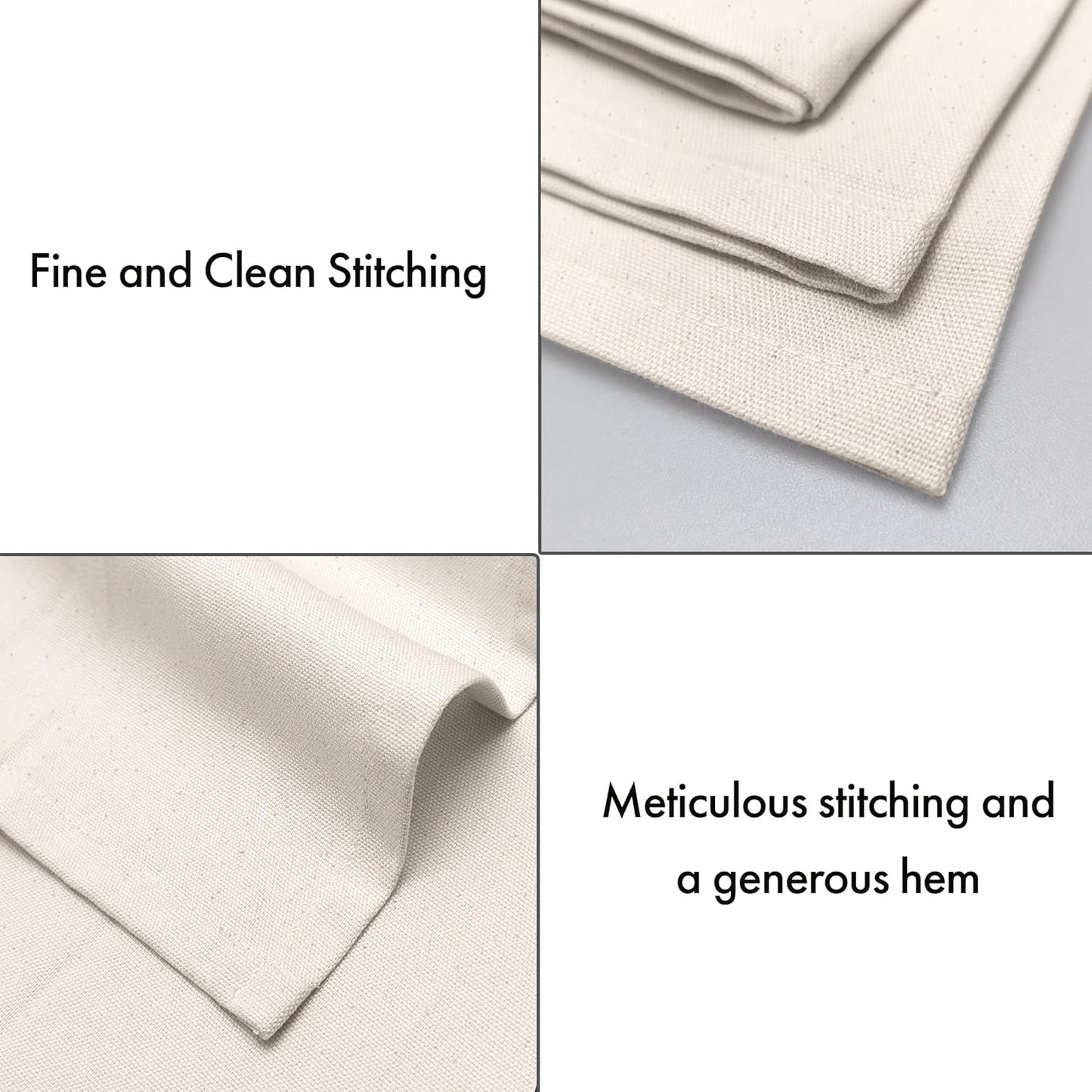 Ruvanti Premium Cloth Napkins Set of 12, 18x18 Inches, 100% Cotton, Washable, Soft & Absorbent, Perfect for Wedding, Christmas, ‎Thanksgiving Dinners - Natural Color