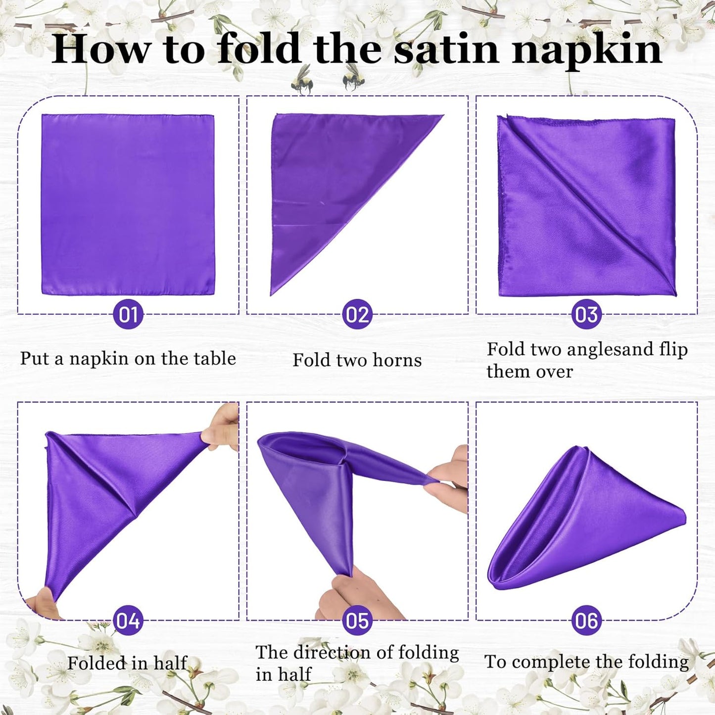 Bailarina 120 Pack Purple Satin Napkins,17x17 Inches Wedding Napkins Square Soft Silky Table Napkins Bulk Decorative Elegant Cloth Napkin for Party Decoration, Banquet,Wedding,Graduation
