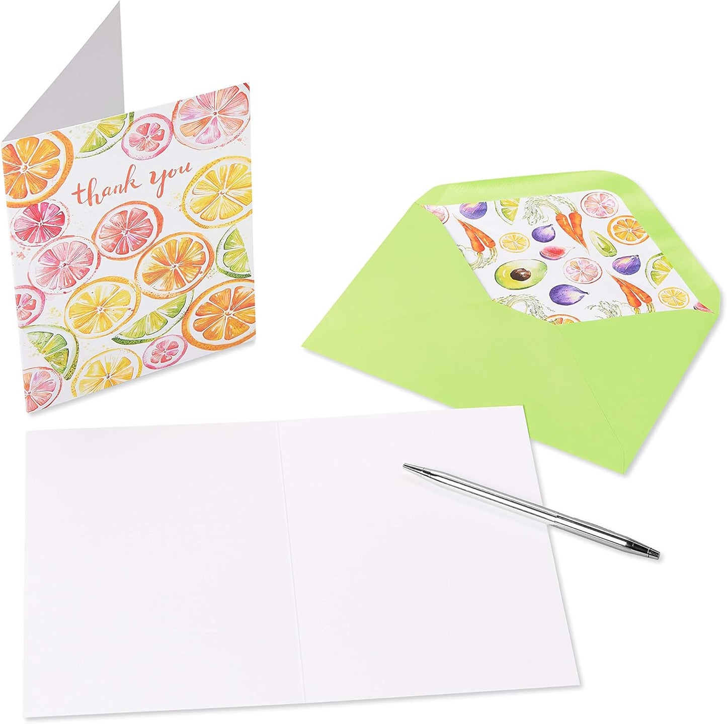 Papyrus Thank You Cards with Envelopes, Fruits and Vegetables (20-Count)