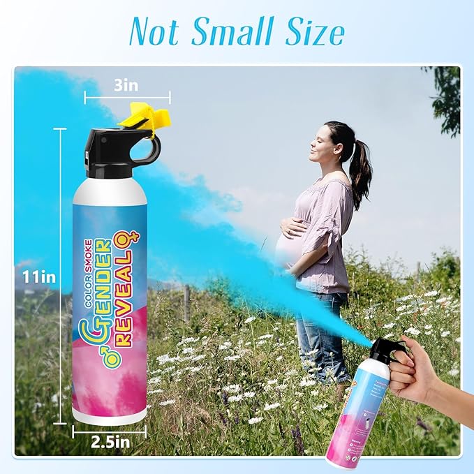 Merear Large Gender Reveal Fire Extinguisher 2 Packs, Gender Reveal Ideas, Baby Boy Reveal Party Ideas 100% Biodegragable for Gender Reveal Decorations (Blue)