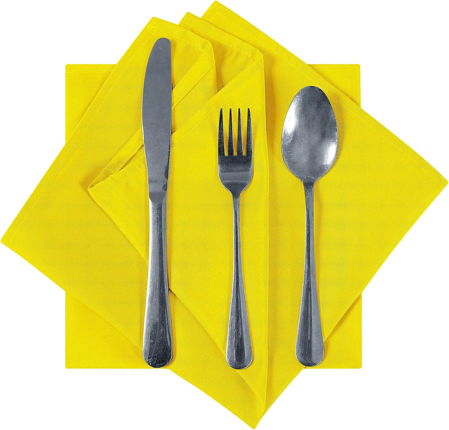 Cloth Napkins 17x17 inch Washable Polyester Dinner Napkins Soft Table Napkins for Wedding Party Dining Banquet(Yellow,25PCS)