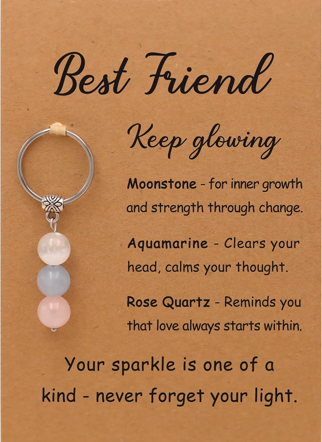 PRCOLUX Natural Healing Crystal Keychain Gifts for Women, Best Friend, Mom, Aunt, Wife Birthday Christmas Graduation Gifts